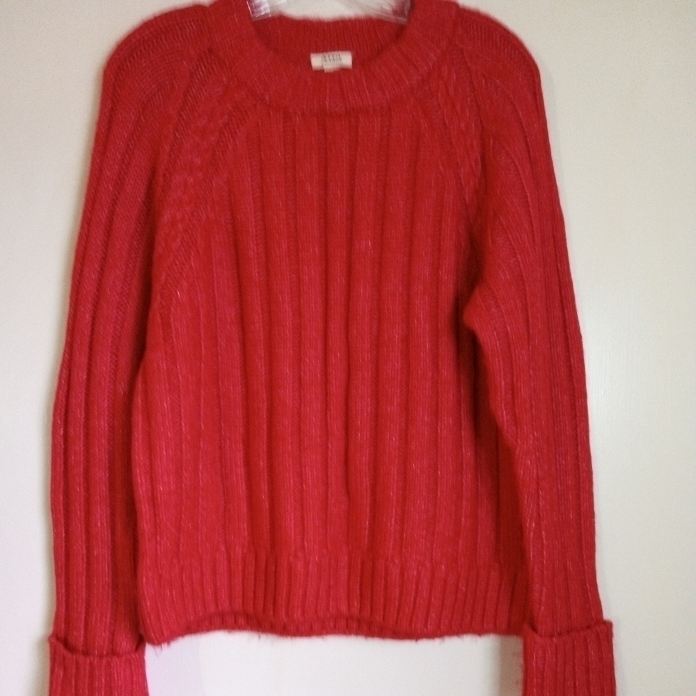 A.N.A red crew neck sweater women's size medium